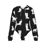 Women's Raglan Sleeve Hooded Bodysuit