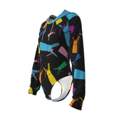 Women's Raglan Sleeve Hooded Bodysuit