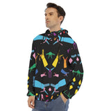 Men's Hoodie With Placket Double Zipper