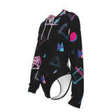 Women's Raglan Sleeve Hooded Bodysuit