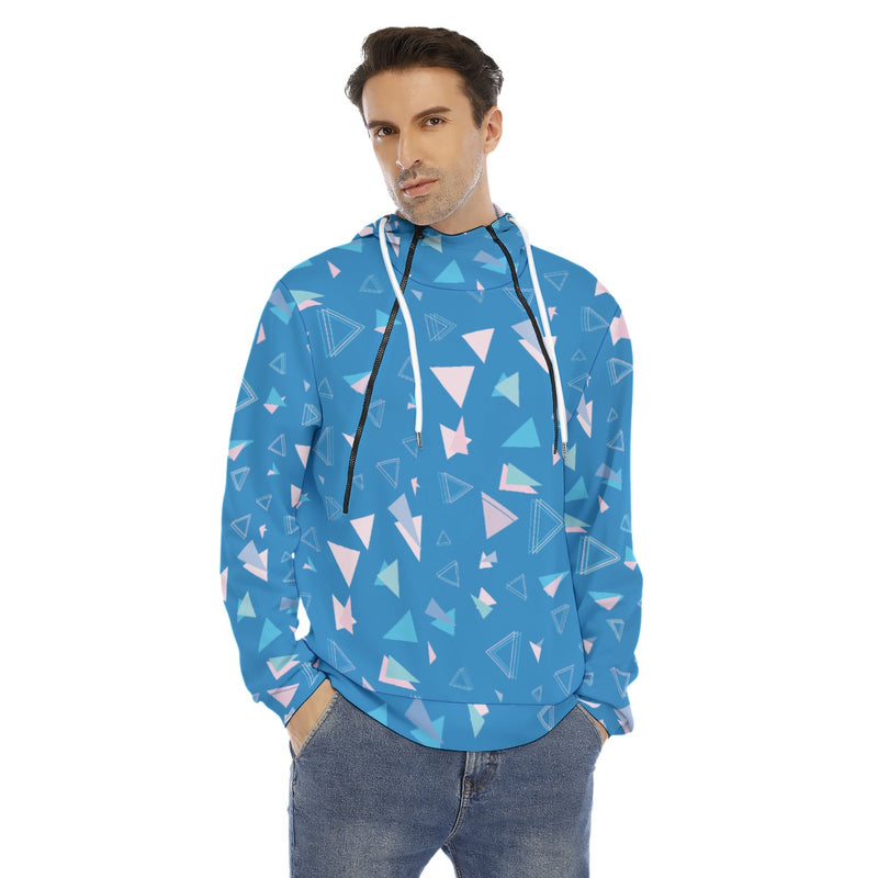 Men's Hoodie With Placket Double Zipper