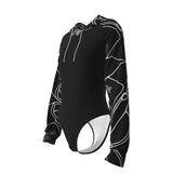 Women's Raglan Sleeve Hooded Bodysuit