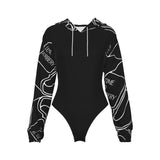Women's Raglan Sleeve Hooded Bodysuit