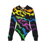 Women's Raglan Sleeve Hooded Bodysuit