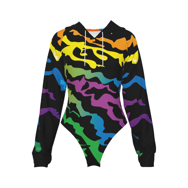 Women's Raglan Sleeve Hooded Bodysuit