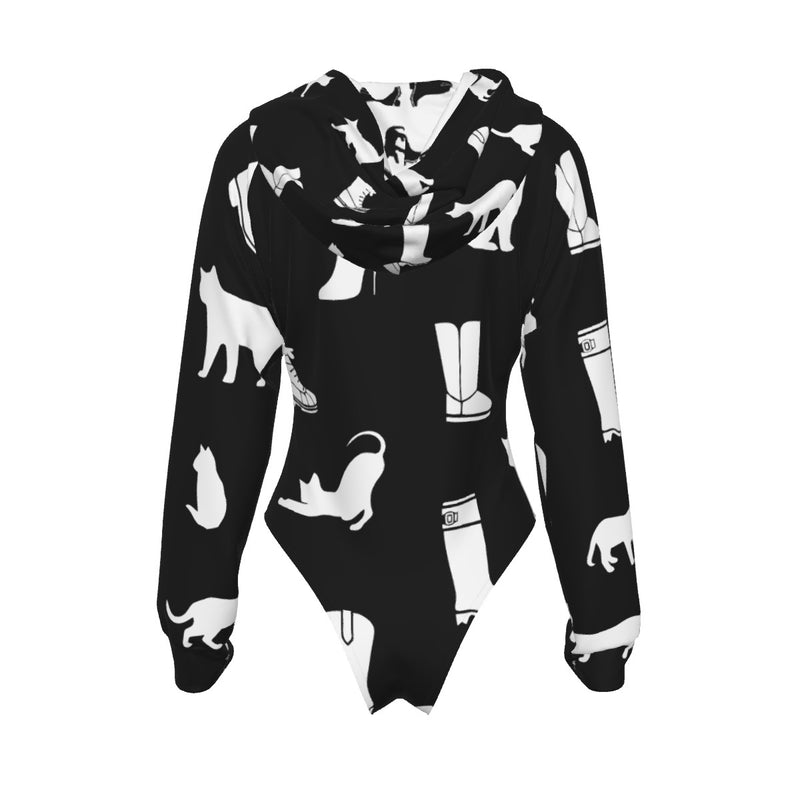Women's Raglan Sleeve Hooded Bodysuit