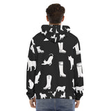 Men's Hoodie With Placket Double Zipper
