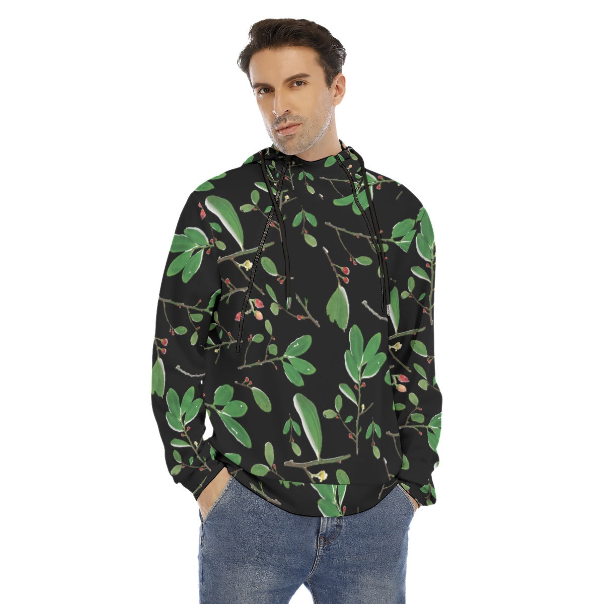Men's Hoodie With Placket Double Zipper