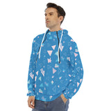 Men's Hoodie With Placket Double Zipper