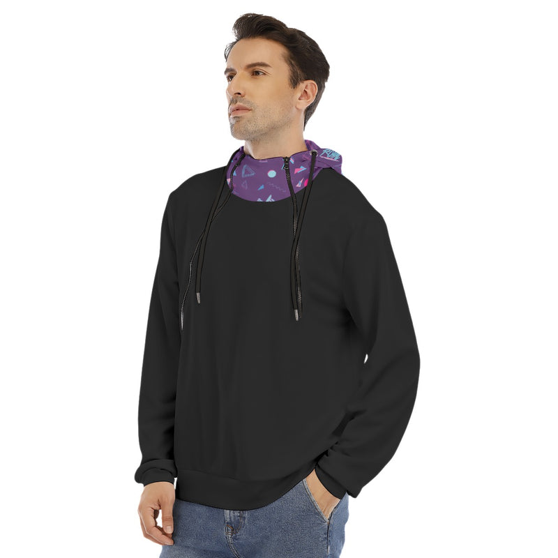 Men's Hoodie With Placket Double Zipper