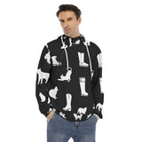 Men's Hoodie With Placket Double Zipper