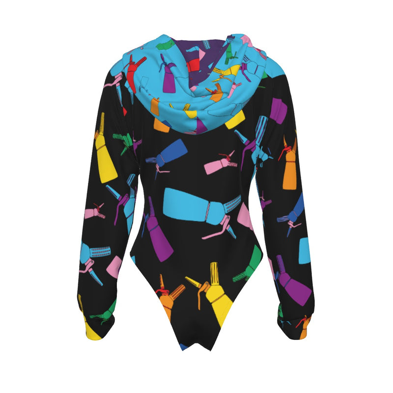 Women's Raglan Sleeve Hooded Bodysuit