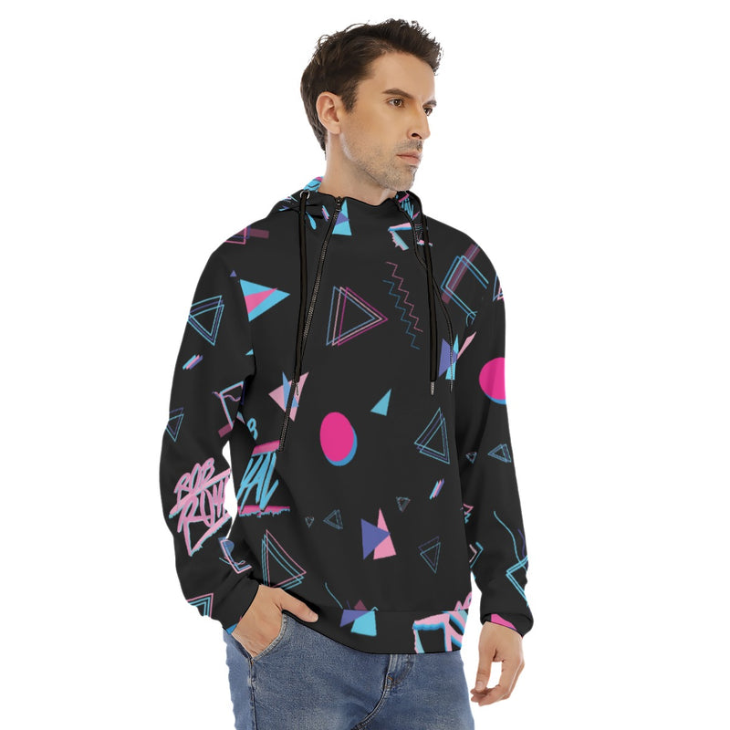Men's Hoodie With Placket Double Zipper