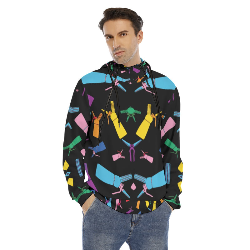 Men's Hoodie With Placket Double Zipper