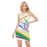 Women's O-neck Sleeveless Hip Skirt