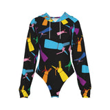 Women's Raglan Sleeve Hooded Bodysuit