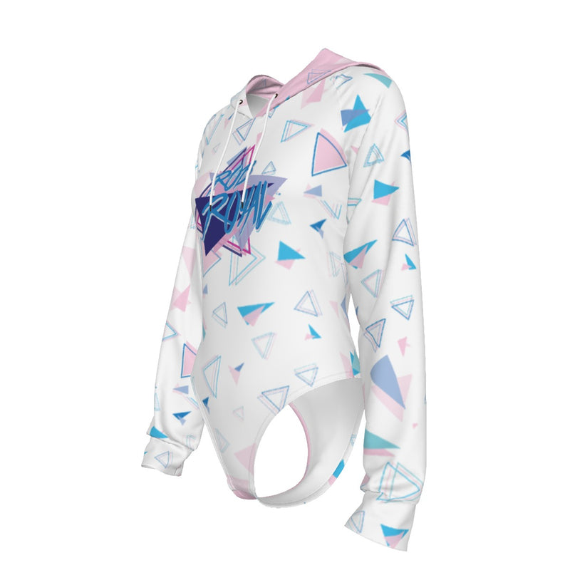 Women's Raglan Sleeve Hooded Bodysuit