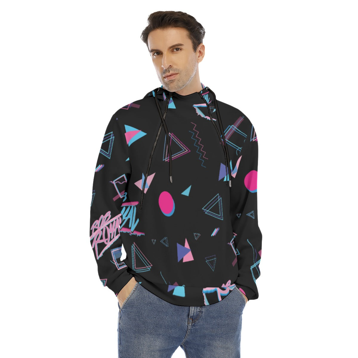 Men's Hoodie With Placket Double Zipper