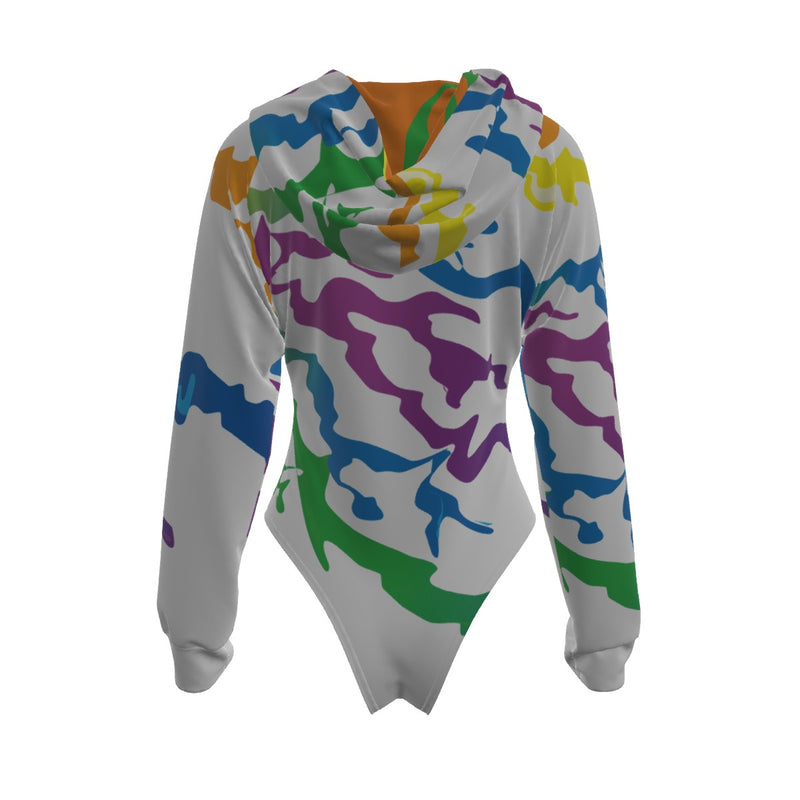 Women's Raglan Sleeve Hooded Bodysuit
