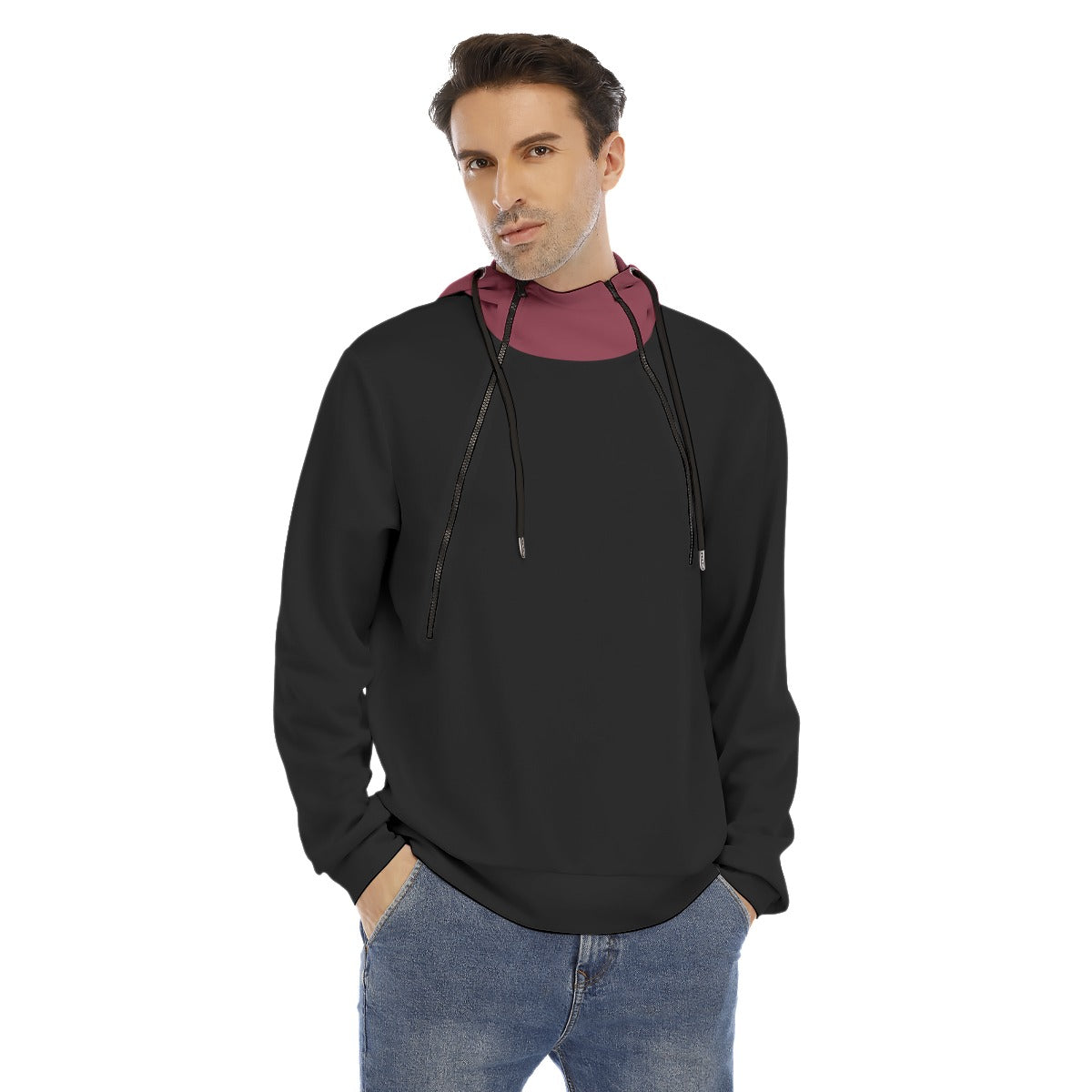 Men's Hoodie With Placket Double Zipper