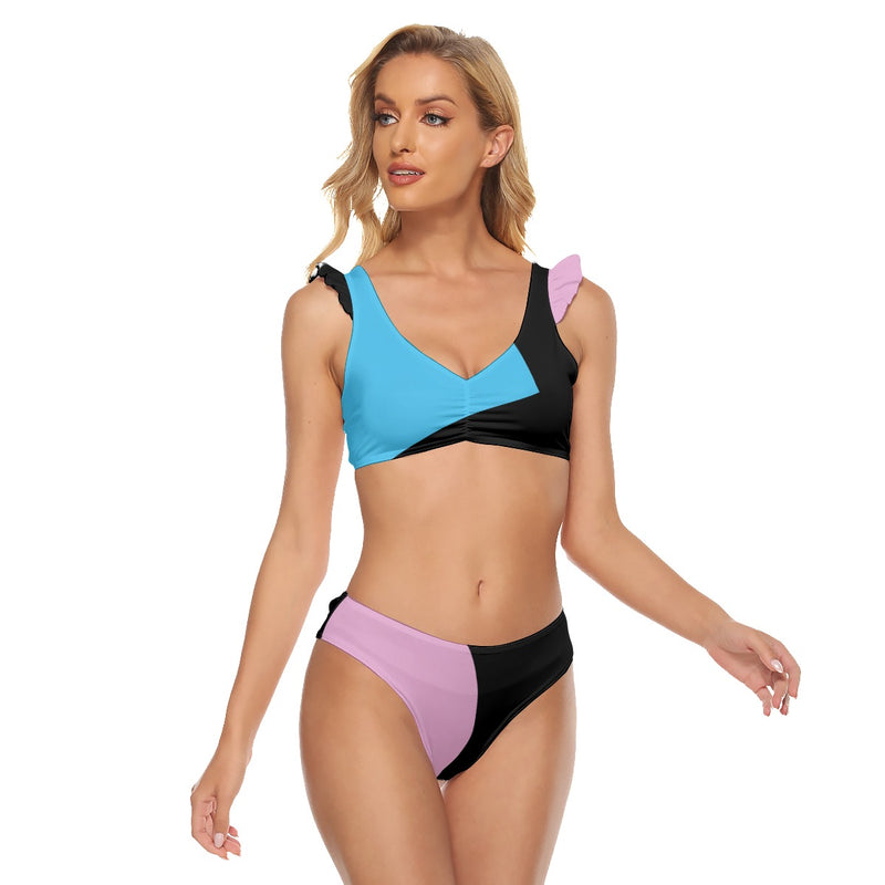 Women's Bikini Swimsuit With Ruffle Cuff Bra