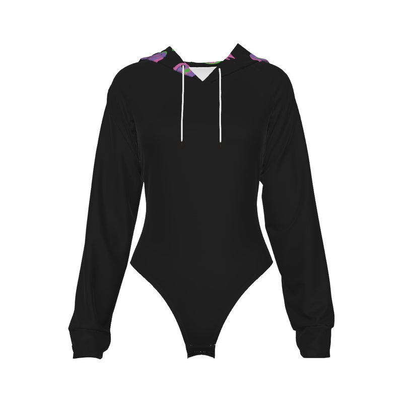 Women's Raglan Sleeve Hooded Bodysuit