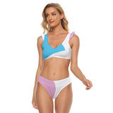 Women's Bikini Swimsuit With Ruffle Cuff Bra