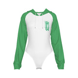 Women's Raglan Sleeve Hooded Bodysuit