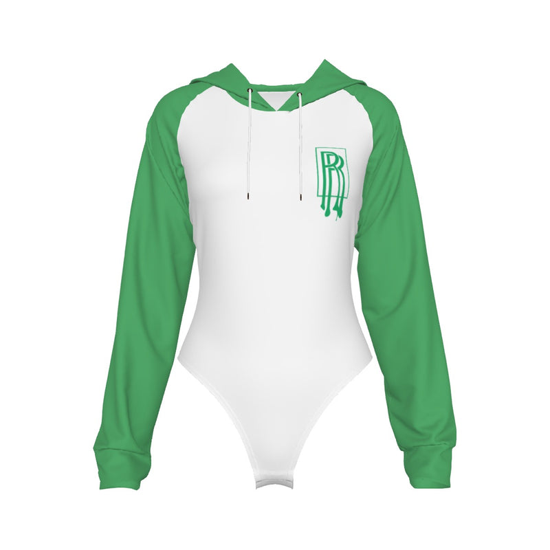 Women's Raglan Sleeve Hooded Bodysuit