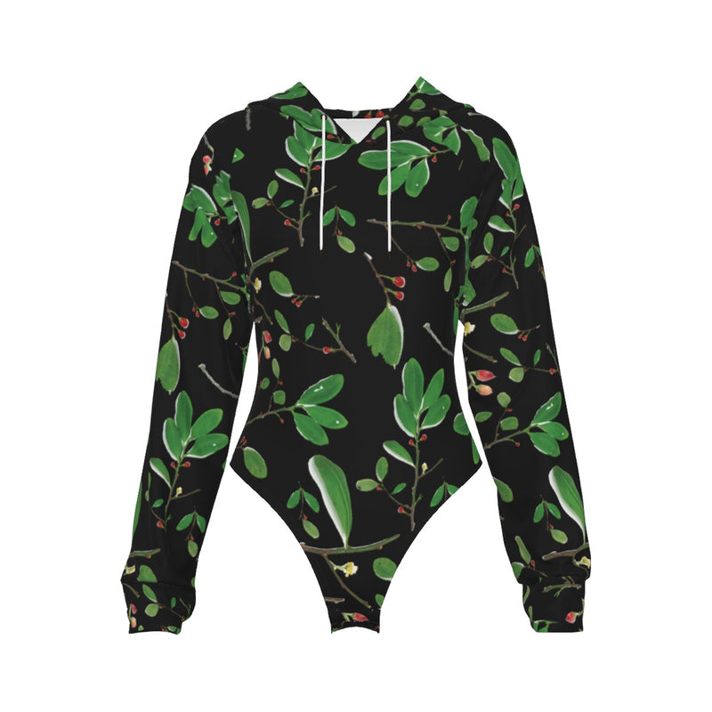 Women's Raglan Sleeve Hooded Bodysuit