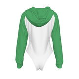 Women's Raglan Sleeve Hooded Bodysuit