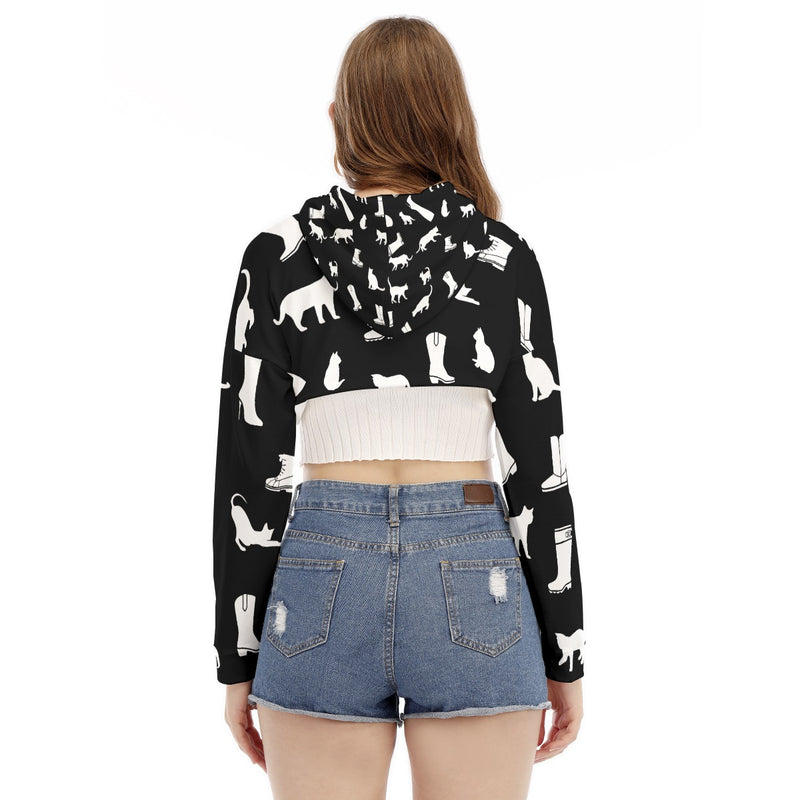 Women's Smock Short Hoodie With Long Sleeve