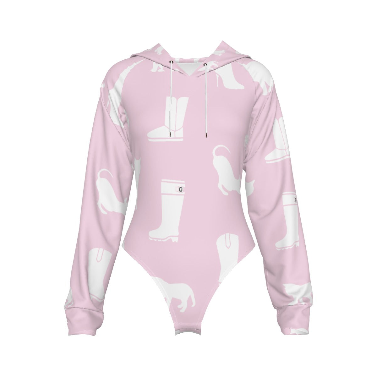 Women's Raglan Sleeve Hooded Bodysuit