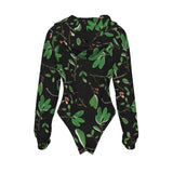 Women's Raglan Sleeve Hooded Bodysuit