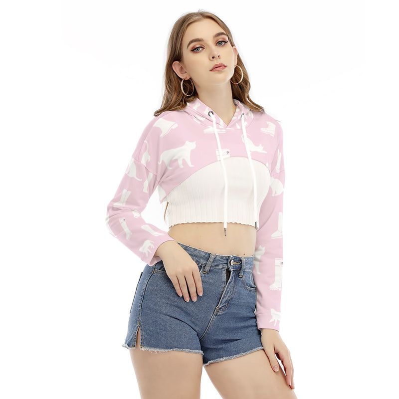 Women's Smock Short Hoodie With Long Sleeve