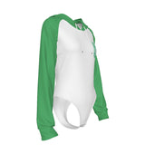 Women's Raglan Sleeve Hooded Bodysuit